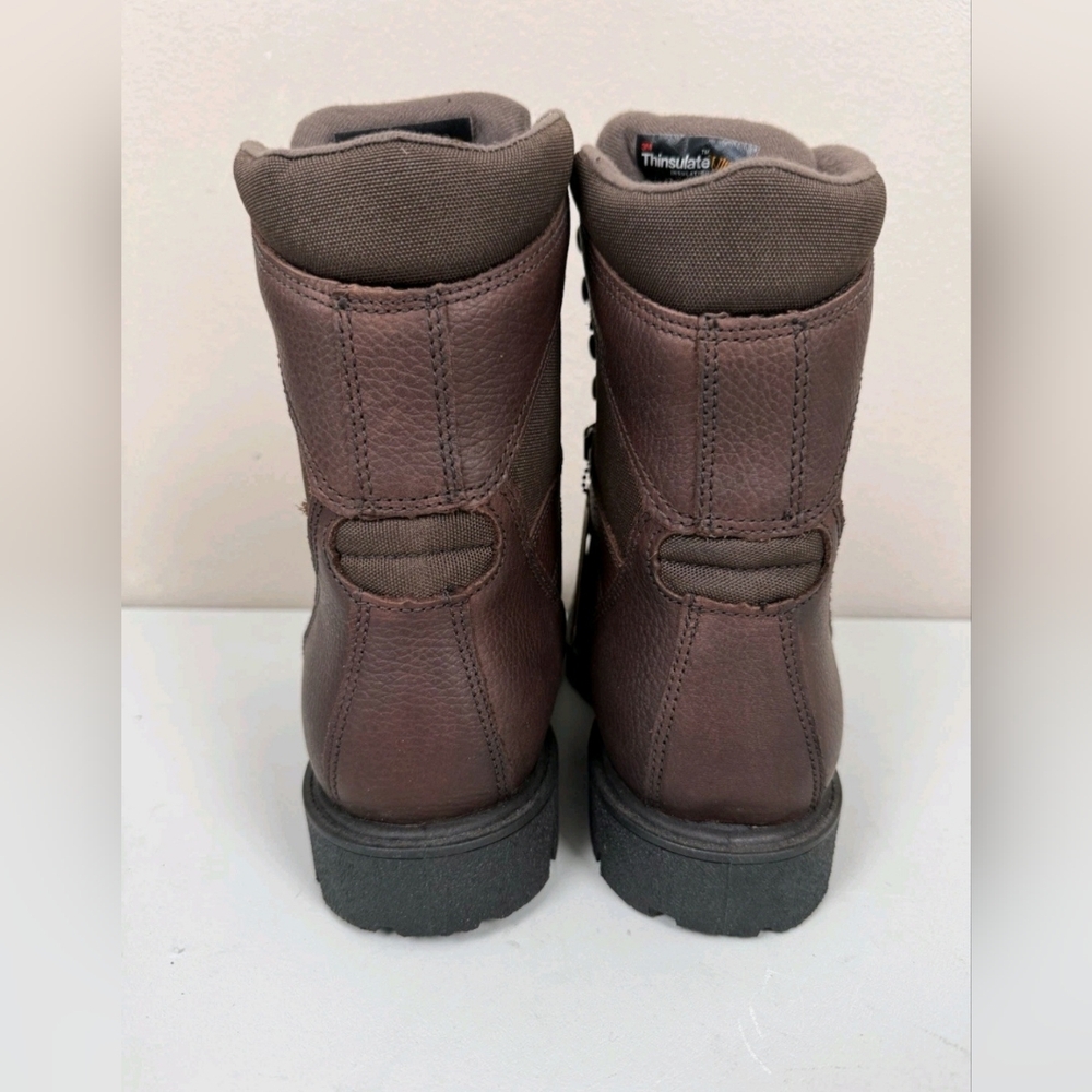 Georgia Brown Leather 8” Work Boots Mens 9 M Waterproof Lace Up Steel Toe #G107 - Picture 2 of 9
